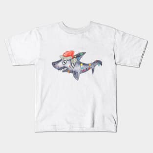 Christmas shark Kids T-Shirt